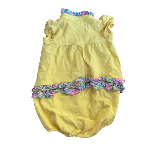 Ralph Lauren Yellow/Pink Plaid infant Romper 3M - Picture 2 of 4
